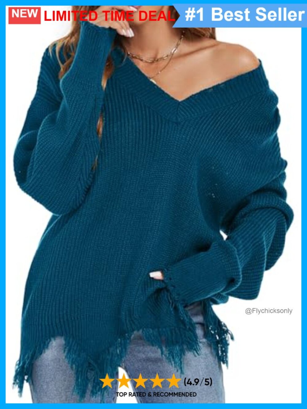 Womens Slouchy Off Shoulder Long Sleeve Baggy Pullover Sweater